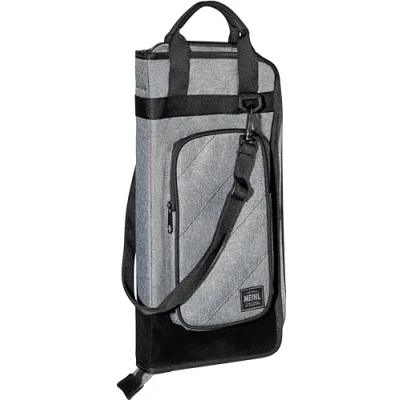 Abbildung von Meinl Cymbals Classic Woven Stick Bag Drumstick Tasche für Sticks, Rods, Jazz Brushes, Mallets und Schlagzeug Zubehör plus externes Fach Tragegurt, Grau (MCSBGY)