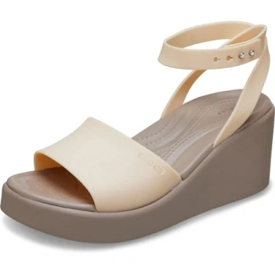 Abbildung von Crocs Damen Brooklyn Ankle Strap Wedge Sandale, Shitake, 39/40 EU
