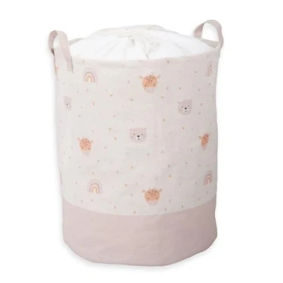 Abbildung von Herding babybest Wäschekorb, Little Friends, ca. 40x50cm, Beschichtete Innenseite, Mit Henkeln und Kordelzug, Polyester/Baumwolle/Viskose