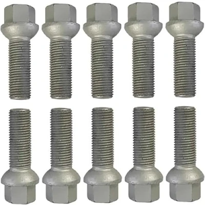 Abbildung von 10 Radschrauben Radbolzen silber Kugelbund R14 M14x1,5 45mm
