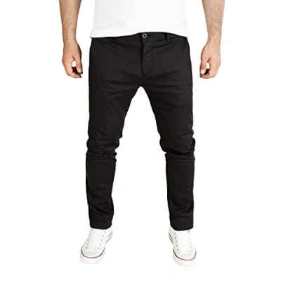 Abbildung von PITTMAN Andrew Herren Hose Chino Jogger Schwarze Chinohose Männer Slim Fit Chinojeans, Schwarz (Black Meteorite 194008), W30/L30