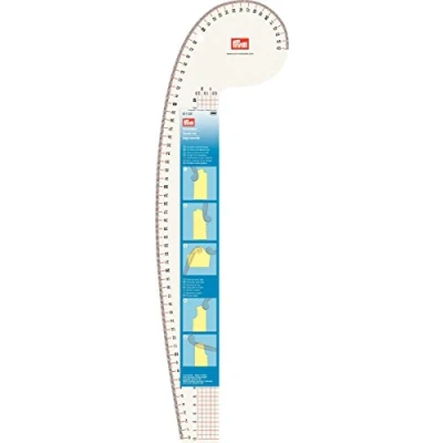 Abbildung von Prym 611501 Kurvenlineal für Armloch, Armkugel, Schulter und Hals, Plastic, transparent, 2,5 x 40 cm Skala