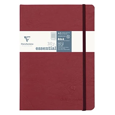Abbildung von Clairefontaine 793422C Notizbuch AgeBag My Essentials, DIN A5, 14,8 x 21 cm, 96 Blatt kariert, nummeriert, 90g, 1 Stück, rot