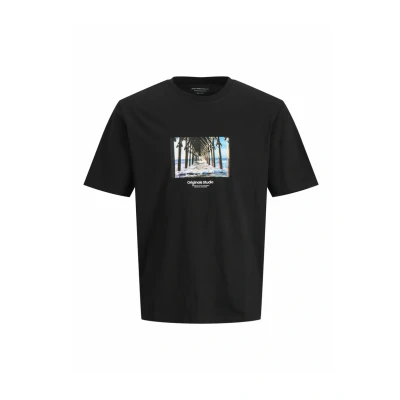 Abbildung von Jack &amp; Jones Jorvesterbro Picture CREW NECK Tshirt print, Herren, Größe: XL, Black