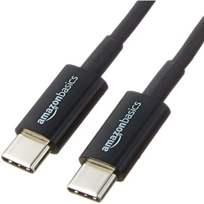 Abbildung von Amazon Basics Schnellladekabel, USB C auf 2.0, 480 MBit/s, IF Zertifiziert, für Apple iPhone 15, iPad, Samsung Galaxy, Tablets, Laptops, 0.9 m, schwarz