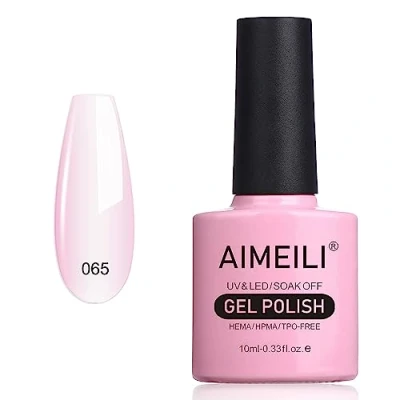 Abbildung von AIMEILI UV LED Gellack ablösbarer Gel Nagellack Rosa Nail Polish Clear Pink Nude (065) 10ml