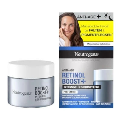 Abbildung von Neutrogena Retinol Boost+ Intensive Gesichtspflege (50 ml), reichhaltige Anti Aging Gesichtscreme mit reinem Retinol, für glattere, gepflegte Haut