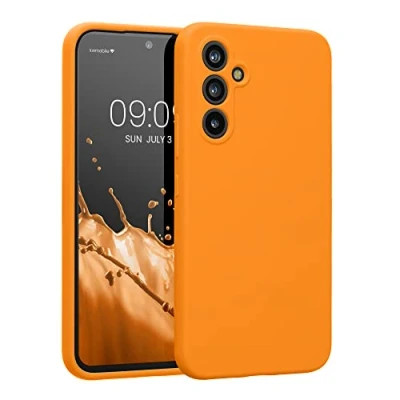 Abbildung von kwmobile Hülle kompatibel mit Samsung Galaxy A54 5G Case gummiert Silikon Handyhülle Schutzhülle Fruity Orange