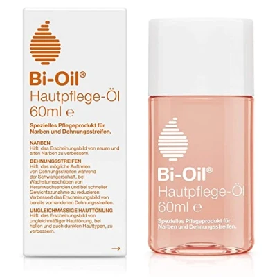 Abbildung von Bi Oil Hautpflege Öl Spezielles Pflegeprodukt Hilft Bei Dehnungsstreifen Und Narben Trockener Haut ungleichmäßiger Hauttönung 60 Ml