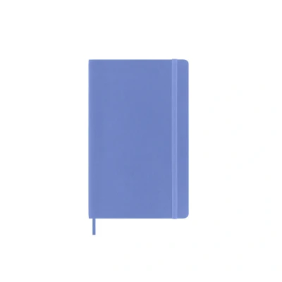 Abbildung von Moleskine Klassisches Notizbuch, Liniertes Weicher Einband und Elastischer Verschluss, Großes Format 13 x 21 cm, Blaue Hortensienfarbe, 240 Seiten