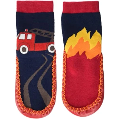 Abbildung von Playshoes Unisex Kinder Hüttenschuhe Hausschuh, Feuerwehr, 24/25 EU