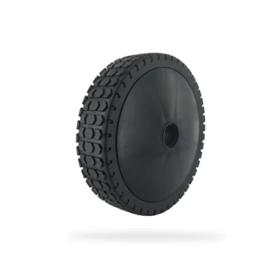 Abbildung von GREENSTAR Kunststoff Rad mit Reduzierhülsen, Universell, Außen Ø 180 mm, Radkappe, inkl. 4 Reduzierhülsen 8, 10, 12 und 12,7 mm