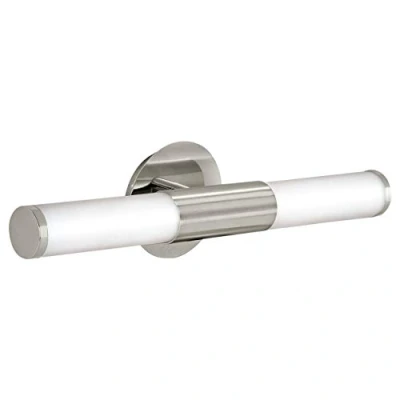 Abbildung von EGLO Wandlampe Palmera, 2 flammige Spiegelleuchte, Wandleuchte aus Metall und opal mattem Glas, Badezimmer Lampe in Silber, Weiß, Feuchtraumleuchte, IP44, E14