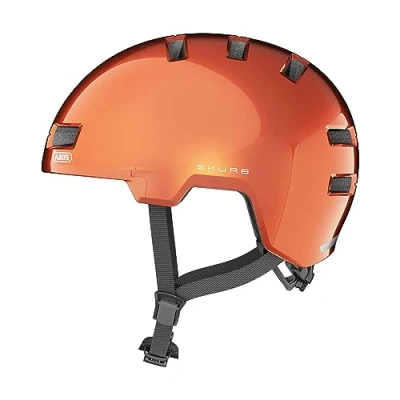 Abbildung von ABUS Stadthelm Skurb Robuster Fahrradhelm für den Alltag, beim Skaten, BMX Fahren oder Longboarden Orange, Größe S