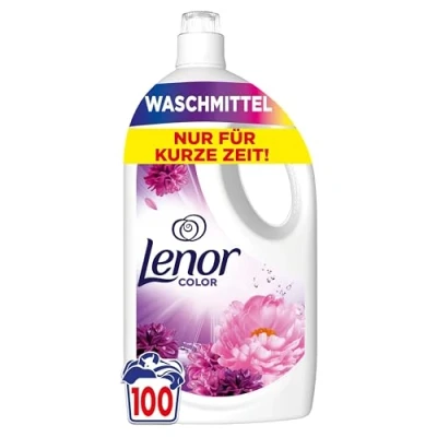Abbildung von Lenor Flüssigwaschmittel, 100 Waschladungen, Blütentraum, Colorwaschmittel, Langanhaltende Frische &amp; Geruchsentfernung Bei Kaltwäsche