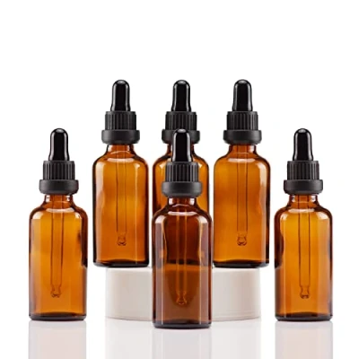 Abbildung von YIZHAO Pipettenflasche 50ml Braun, Apothekerflasche mit Pipette Glas, für Ätherisches Öl, Aromatherapie, Massage, Düfte, Labor, Kosmetik, Reisen 6 Pcs
