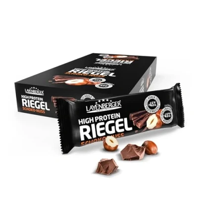 Abbildung von Layenberger High Protein Riegel Fitness Power Bar, viel Eiweiß, wenig Zucker 18er Pack (18 x 35 g) Schoko Nuss