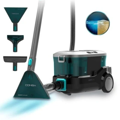 Abbildung von Cecotec Teppichstaubsauger Polsterreiniger Schlittenstaubsauger Conga CarpetClean 10000 EasyHome. 800W, 3L Frischwassertank und 1,5L Schmutzwassertank, Multiflächensystem, Zubehörkit
