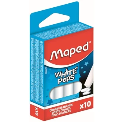 Abbildung von Maped M593500 Kreide Peps, 10er Packung, rund, weiß