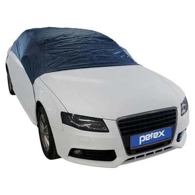 Abbildung von PETEX Autoabdeckung Halbgarage Größe XL (ca 315 x 145 61 cm), Nylon, blau