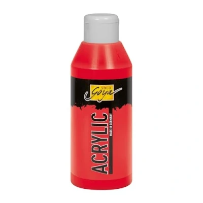 Abbildung von KREUL 84231 Solo Goya Acrylic echtrot, 250 ml Flasche, cremige vielseitig einsetzbare Acrylfarbe in Studienqualität, auf Wasserbasis, schnell und matt trocknend, gut deckend, wasserfest