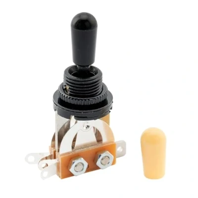 Abbildung von Musiclily Gitarre 3 Wege Schalter Pickup Kippschalter Toggle Switch für LP Style E Gitarre, Schwarz Top mit Schwarzer Knopf