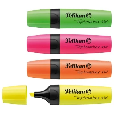Abbildung von Pelikan 814058 Textmarker 490, farbig sortiert, 4 Stück im Etui