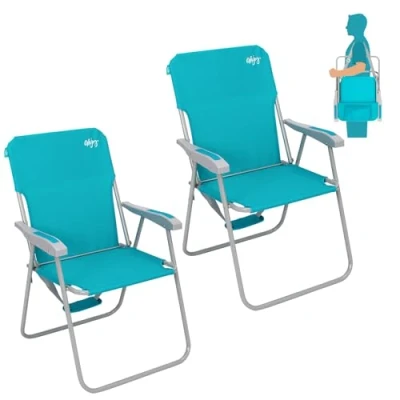 Abbildung von #WEJOY Klappstuhl 2er Set Leicht Tragbar Campingstuhl Faltbar Stark Stabil Langlebig für Garten Balkon und Festival Outdoor als Angelstuhl Camping Stuhl Max Hold bis 136 kg Cyan