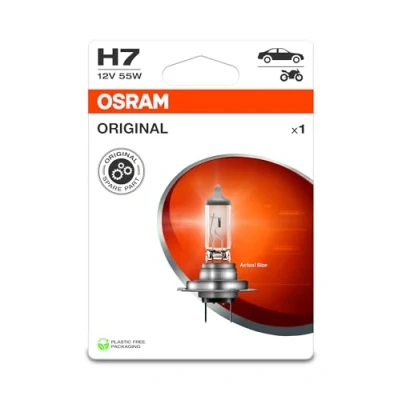 Abbildung von Osram ORIGINAL LINE 12V, H7, halogen headlight lamp, Single Blister (1 lamp), white