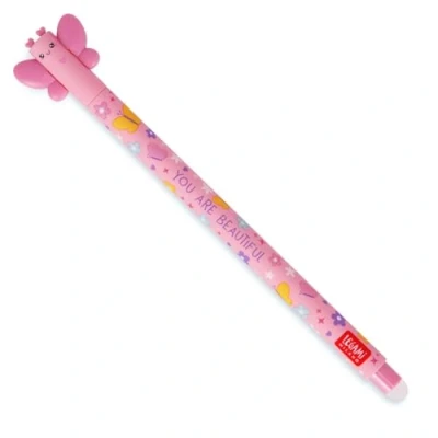 Abbildung von LEGAMI Butterfly Radierbarer Gelschreiber, Kugel am Ende zum Entfernen der Tinte, ohne das Blatt abzunutzen Pinke temperaturempfindliche 0,7 mm Durchmesser Spitze