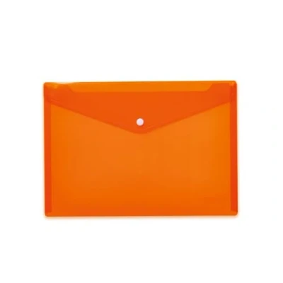 Abbildung von HERMA 20074 Dokumententasche A4 Transparent Orange, 5 Stück, kleine Sichttaschen Umschlag mit Druckknopf, Briefumschlag aus Plastik für Schule, Uni, Büro, Reise