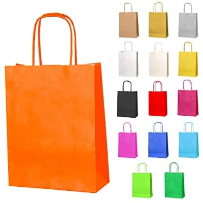Abbildung von Thepaperbagstore 30 Papiertüten für Partys und Geschenke mit Griffen Orange 180x220x80mm
