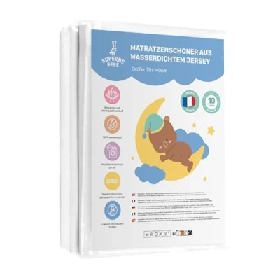 Abbildung von Wasserdichter Matratzenschoner Baby 70x140 Für Babybett Bettunterlagen Leicht Zu Installieren Weich Atmungsaktiv Matratzenauflage Maschinenwaschbar Zertifiziert Oeko Tex 10 Jahre Garantie