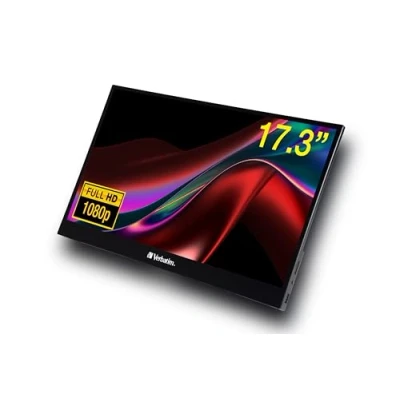 Abbildung von Verbatim PMT 17, Portable Touchscreen Monitor, mobiler 17,3&quot; Full HD Bildschirm für Laptop, Tablet, Smartphone, PS5 oder Nintendo Switch mit USB A , C sowie HDMI Anschluss, schwarz
