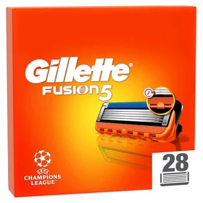 Abbildung von Gillette Fusion 5 Rasierklingen 28 Ersatzklingen für Nassrasierer herren mit größerem Gleitstreifen sanftes Gleiten und Klingen eine gründliche komfortable Rasur