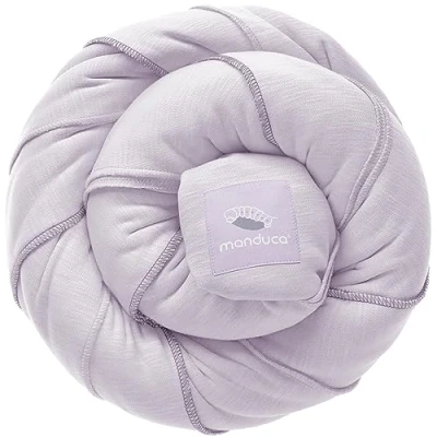 Abbildung von manduca Sling Tragetuch &gt; &lt; Elastisches Babytragetuch aus Bio Baumwolle (Jersey Strickstoff/ohne Elastan) stabil und kuschelweich für Neugeborene &amp; Babys ab Geburt (5.10x0.60 m) (Lavender)