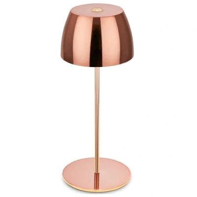 Abbildung von BRILONER Mini LED Tischlampe kabellos IP44 mit Touch, stufenlos dimmbar, Akku &amp; Lichtquelle tauschbar, Nachttischlampe, Wohnzimmer, Lampe, Tischleuchte, 8x20 cm (DxH), Rosegold glänzend