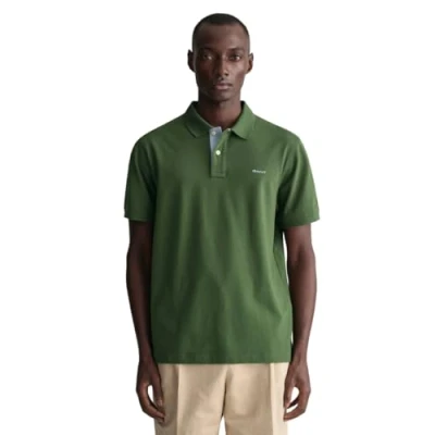 Abbildung von GANT Herren REG Contrast Pique SS Rugger, Pine Green, XL
