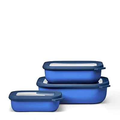 Abbildung von Set Multischüssel Cirqula rechteckig flach 3 teilig (500+1000+2000 ml) Vivid blue