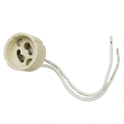 Abbildung von Maclean MCE428 GU10 Keramiksockel Keramikfassung Fassung Sockel aus Keramik für Halogen und LED 14cm Kabel 250 Volt, 2A (1 Stück)