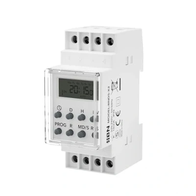Abbildung von HBN Digitale Zeitschaltuhr für Hutschiene Schalttafeleinbau 3680W, 8 Schaltprogramme, 7 Tage Zeitschalter Wochenzeitschaltuhr, 24h Timer, Minutenprogramm, Sommer /Winterzeit, Zufallsfunktion, IP20