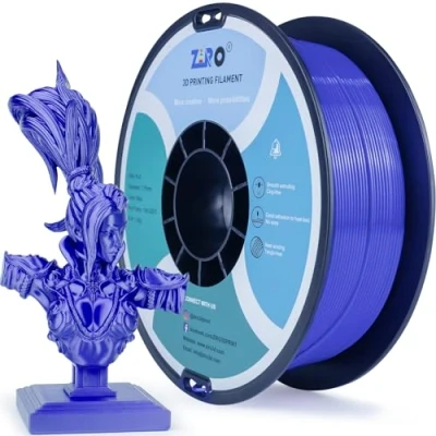 Abbildung von ZIRO Seide PLA 1.75mm Filament, 3D Drucker Filament der Serie 1kg,Durchmessertoleranz bei +/ 0.03mm, Blau