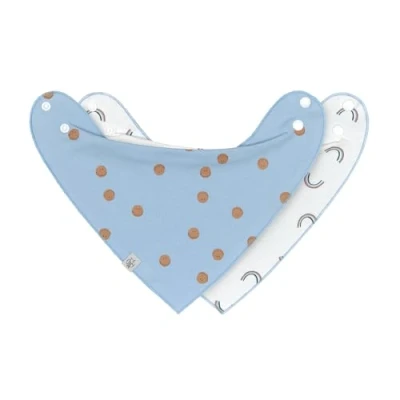 Abbildung von LÄSSIG Baby Lätzchen Halstuch Dreieckstücher Set 2 Stk. Bio Baumwolle Druckknopf wendbar/Baby Bandana Happy Rascals Smile