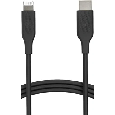 Abbildung von Amazon Basics USB 2.0 Typ C auf Lightning Kabel (MFi zertifiziert), 0.9 m, Schwarz