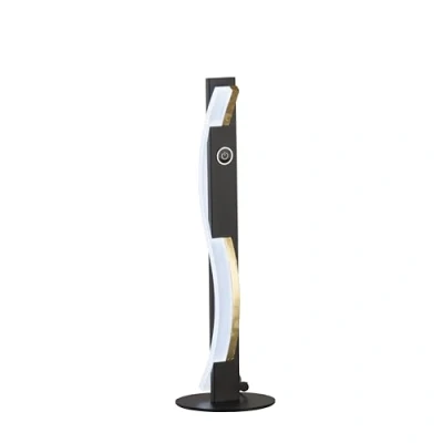 Abbildung von Fischer &amp; Honsel Tischleuchte, Bridge schwarz/gold H: 42 cm, D: 13 cm mit Sensordimmer stufenlos dimmbar Farbtemperatureinstellung 1x LED 9 Watt 2700/3350/4000 K 1000 lm EEG: F 50702