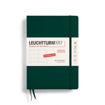 Abbildung von LEUCHTTURM1917 370546 Wochenkalender 2025, Medium A5 Hardcover 12 Monats Planer, 80 g, liniert Forest Green