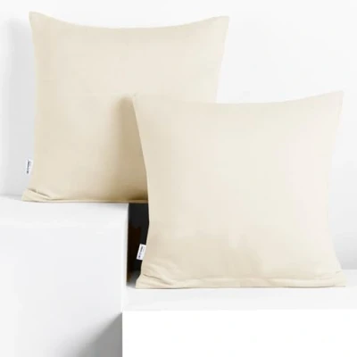 Abbildung von DecoKing 2 Kissenbezüge 50x50 cm Jersey Baumwolle Reißverschluss Ecru Amber