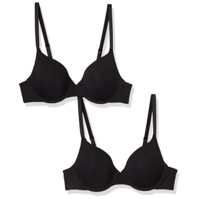 Abbildung von Amazon Essentials Damen Bequemer T Shirt BH Mit Bügel, 2er Pack, Schwarz, 85C