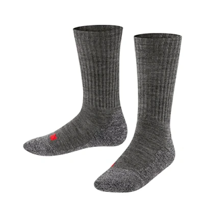 Abbildung von FALKE Unisex Kinder Socken Active Warm K SO Wolle Funktionsmaterial dick atmungsaktiv 1 Paar, Grau (Asphalt Melange 3180), 27 30