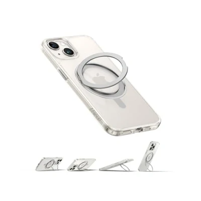 Abbildung von Anker magnetische Handyhülle, FlexStand Handy Case, rutschfeste und sturzsichere Schutzhülle mit Standring, iPhone kompatibel MagSafe, exklusiv für 15 15,5cm entwickelt